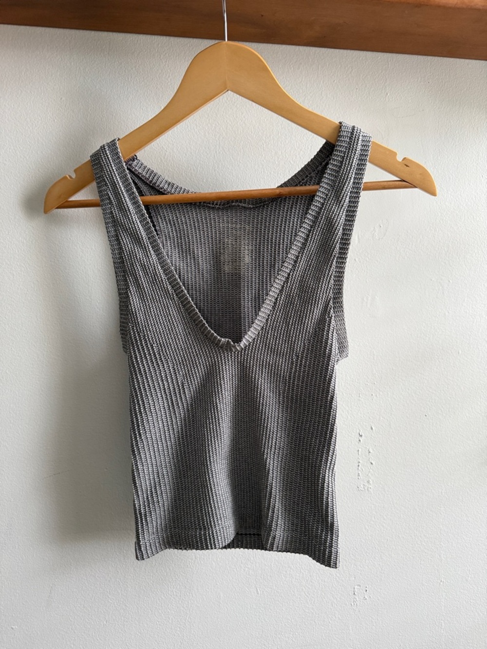 FP Movement by Free People Gray Ribbed V-Neck Tank